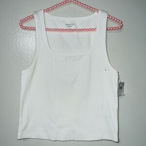 American Eagle Ribbed Tank in White - Large